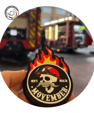 Patch PVC 3D phosporescent #Movember  ' Pompiers '