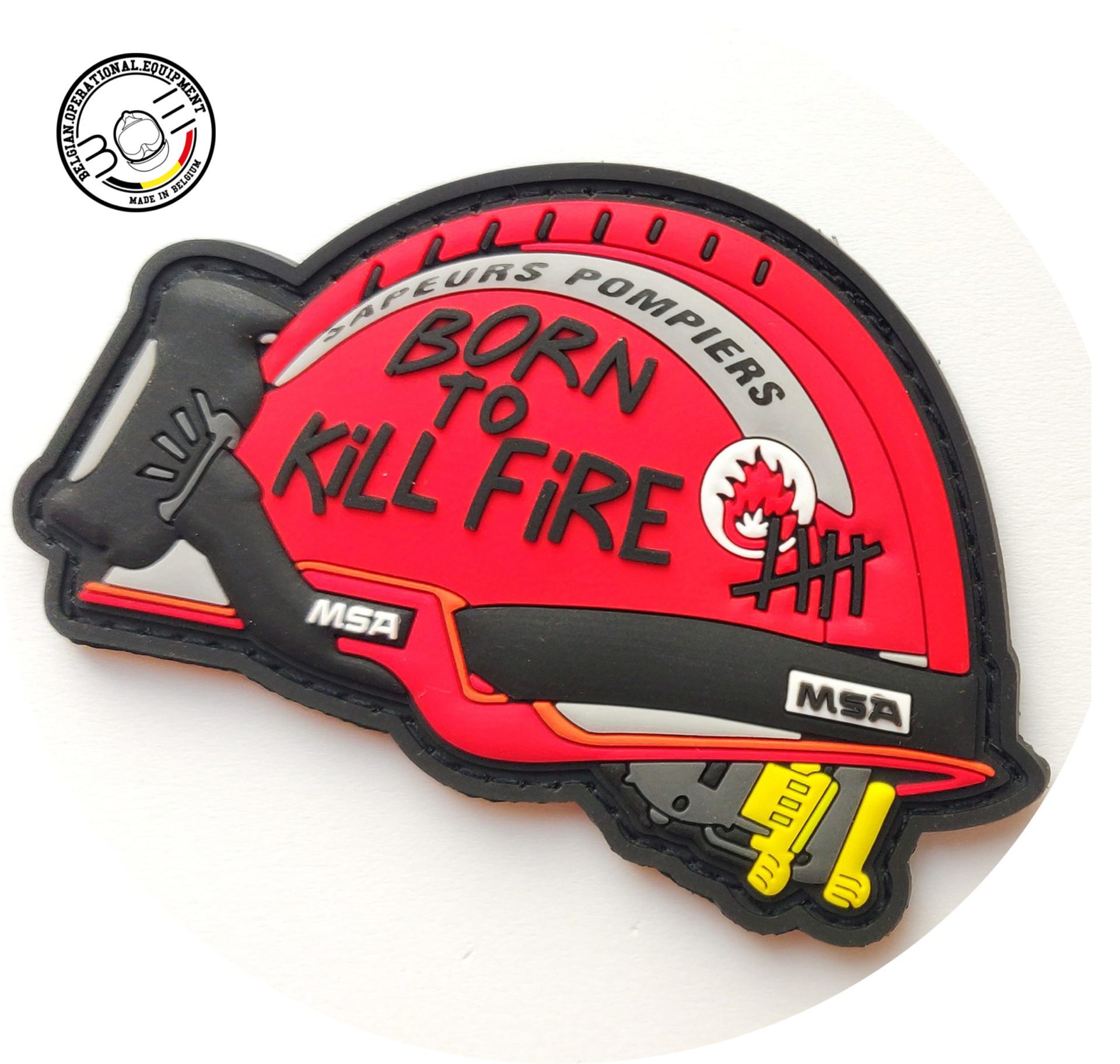 PATCH PVC "Born to kill Fire" Belgian Operational Equipment
