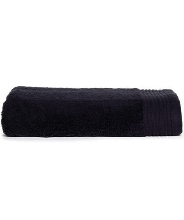 SERVIETTE DE BAIN 
Noir avec broderie blanche 
70x140