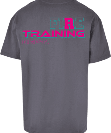 T-shirt Oversize  Fire Training Grey and Pink